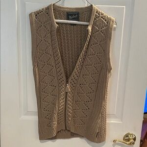Woolrich Women's Beige Knit Cardigan Vest